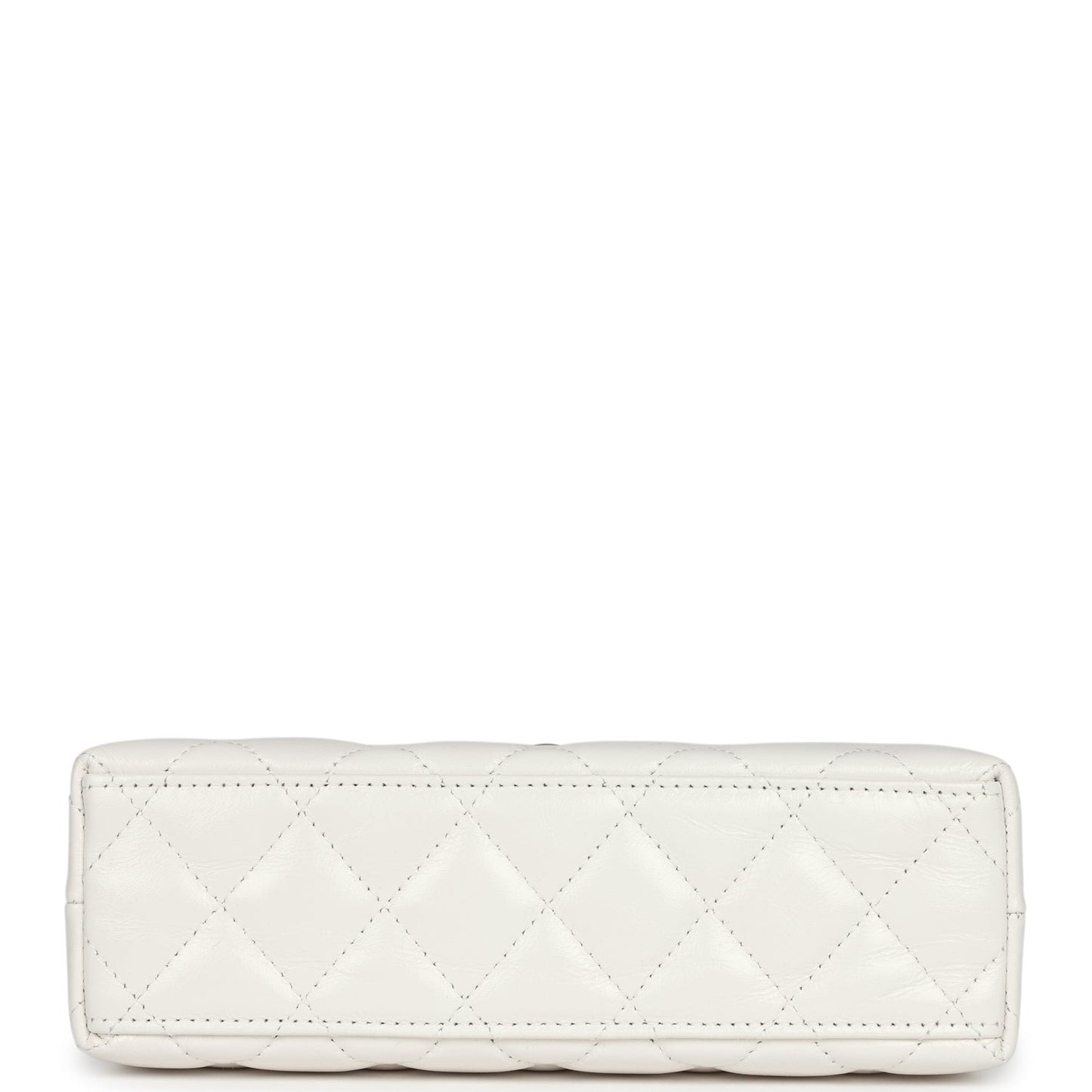 Chanel Small Kelly Shopper White Shiny Aged Calfskin Brushed Gold Hardware
