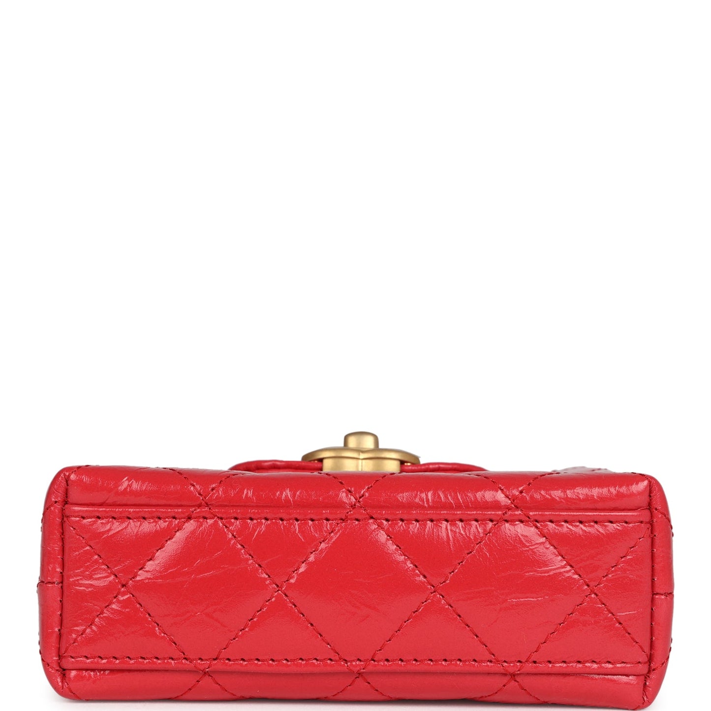 Chanel Nano Kelly Shopper Red Shiny Aged Calfskin Brushed Gold Hardware
