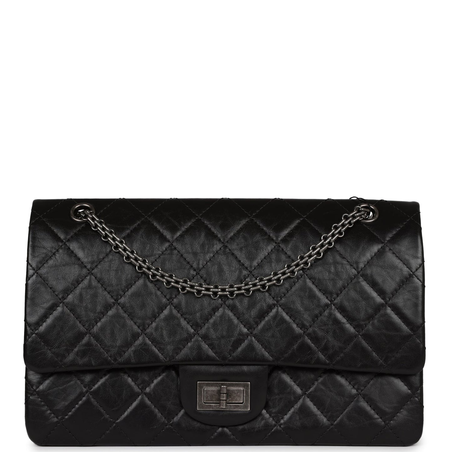Chanel Jumbo Reissue 227 2.55 Flap Bag Aged Calfskin Ruthenium Hardware
