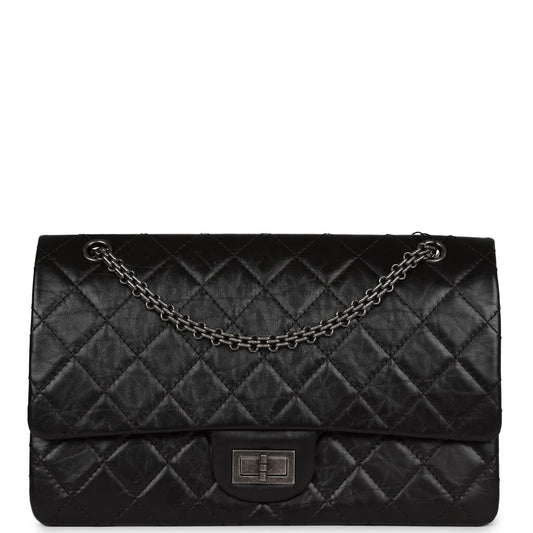 Chanel Jumbo Reissue 227 2.55 Flap Bag Aged Calfskin Ruthenium Hardware
