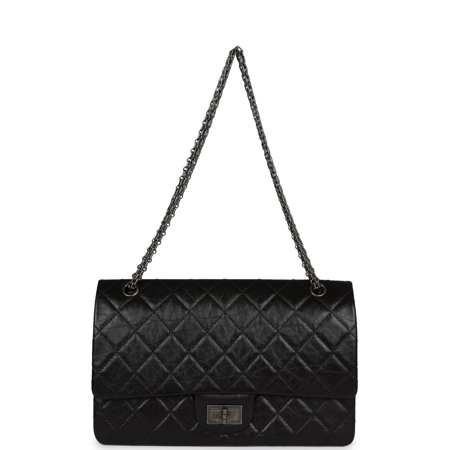Chanel Jumbo Reissue 227 2.55 Flap Bag Aged Calfskin Ruthenium Hardware