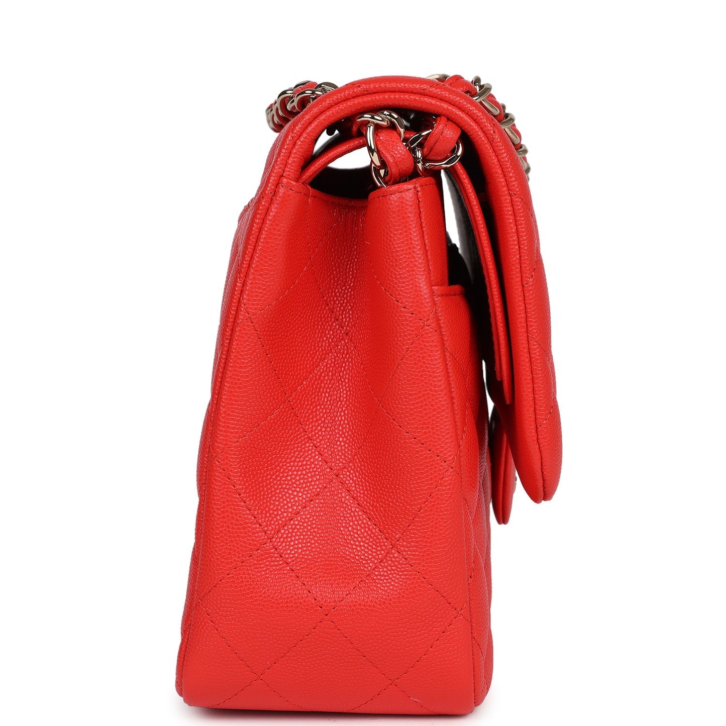 Chanel Jumbo Classic Double Flap Red Caviar Light Gold Hardware