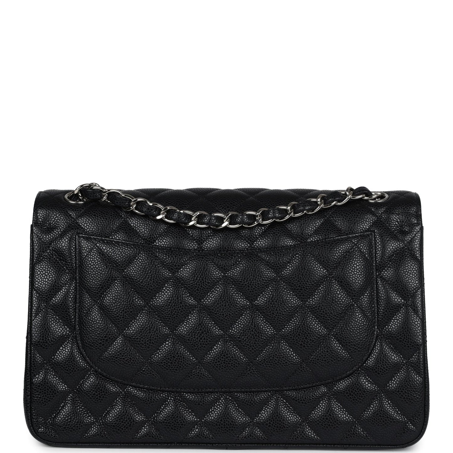 Chanel Jumbo Classic Double Flap Bag Black Caviar Silver Hardware