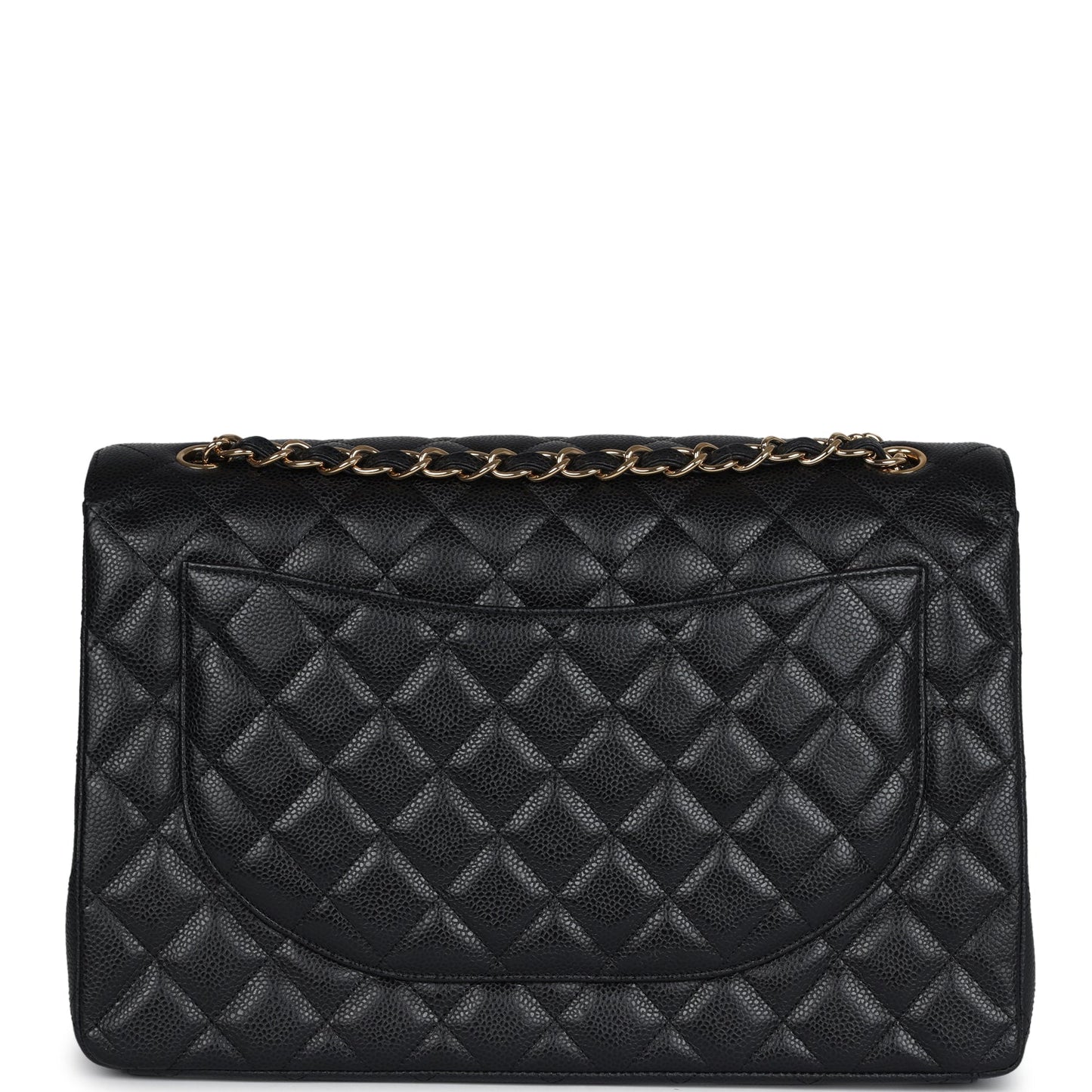 Chanel Maxi Classic Double Flap Bag Black Caviar Gold Hardware
