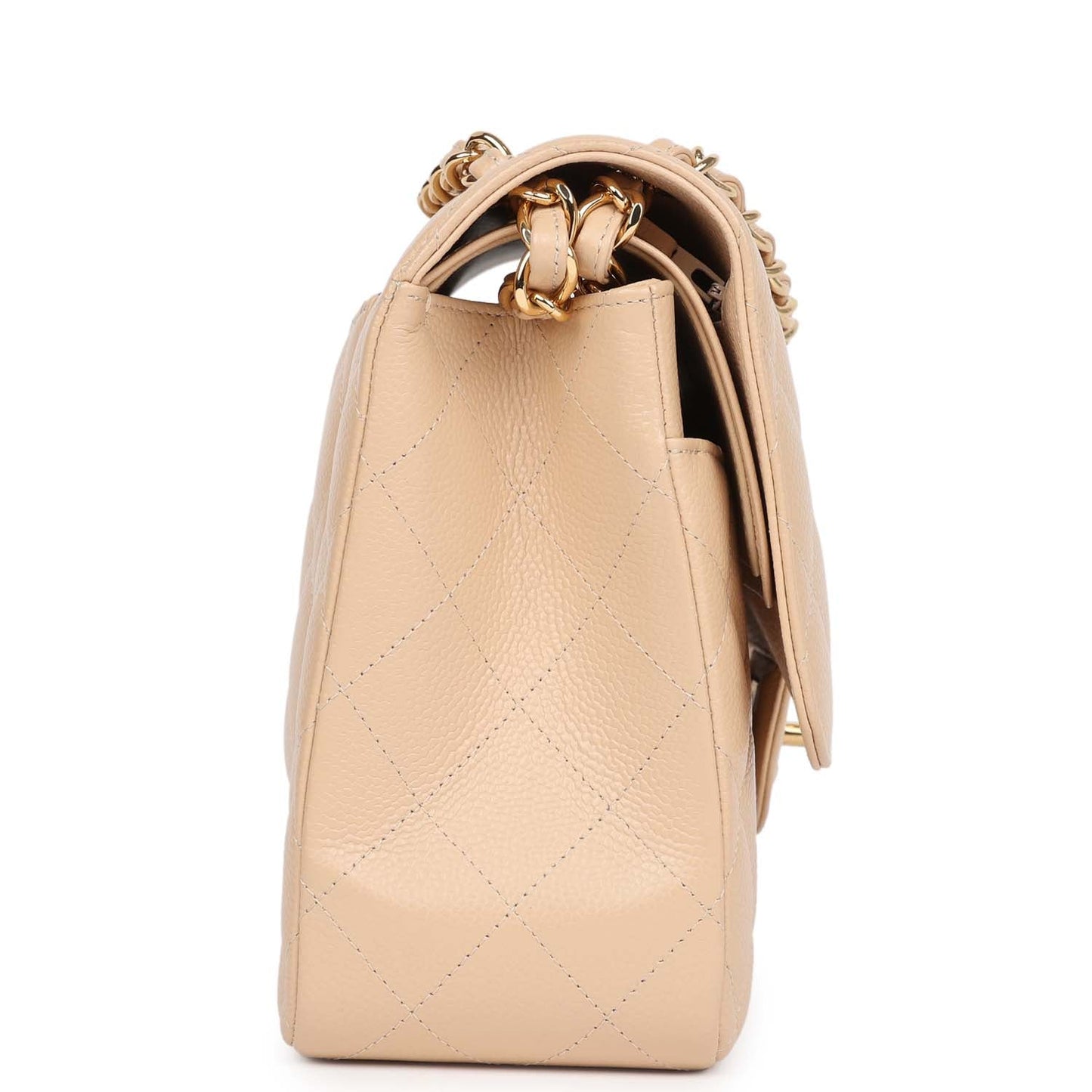 Chanel Jumbo Classic Double Flap Bag Light Beige Caviar Gold Hardware