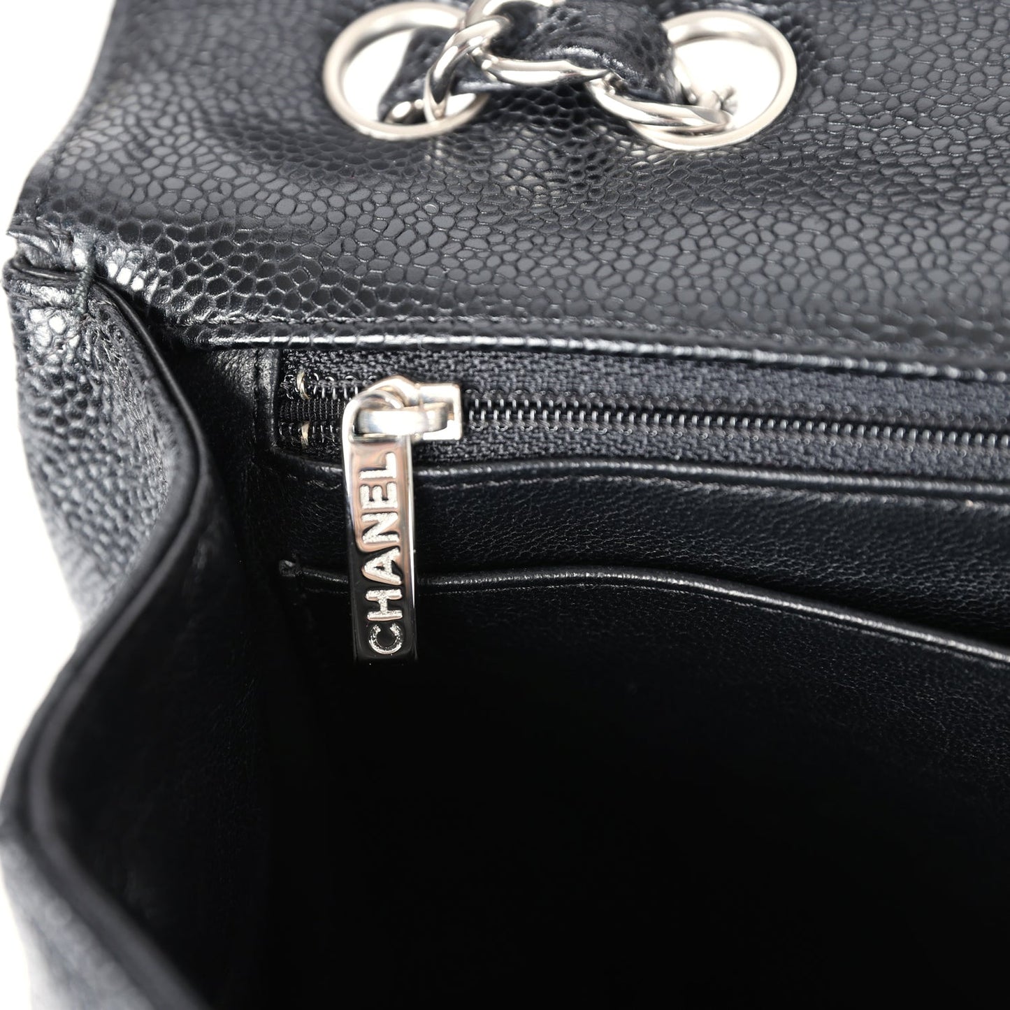 Chanel Jumbo Classic Single Flap Bag Black Caviar Silver Hardware