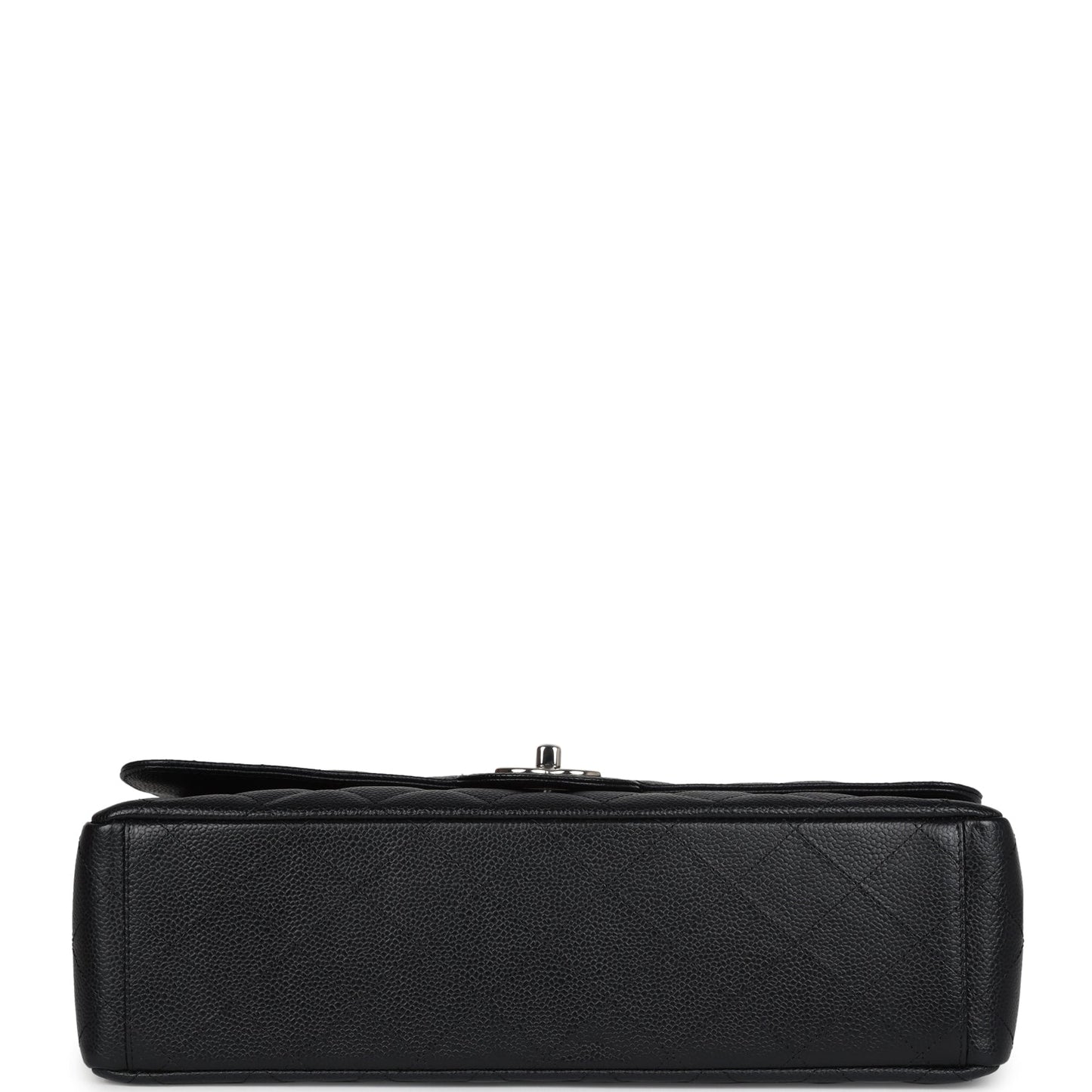 Chanel Maxi Classic Double Flap Bag Black Caviar Silver Hardware