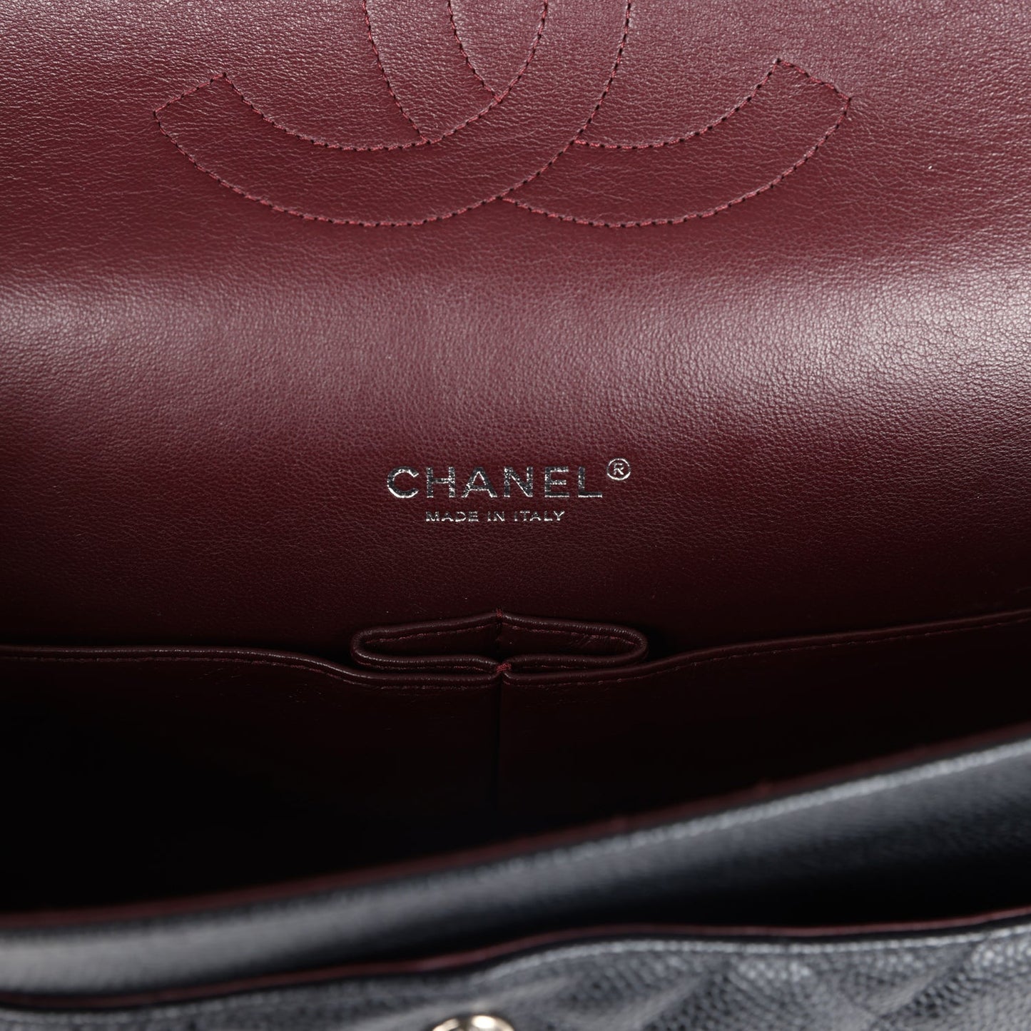 Chanel Maxi Classic Double Flap Bag Black Caviar Silver Hardware