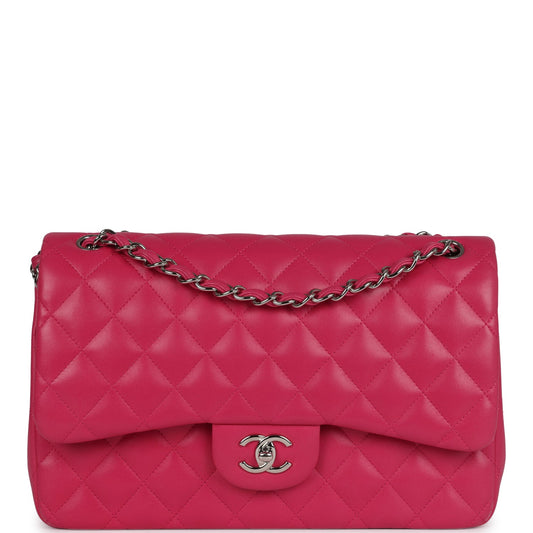 Chanel Jumbo Classic Double Flap Pink Lambskin Silver Hardware
