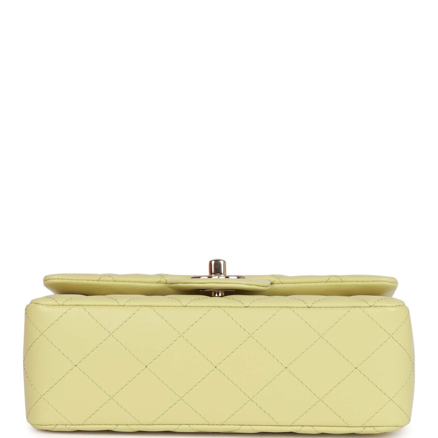 Chanel Mini Rectangular Flap Bag Light Green Lambskin Light Gold Hardware