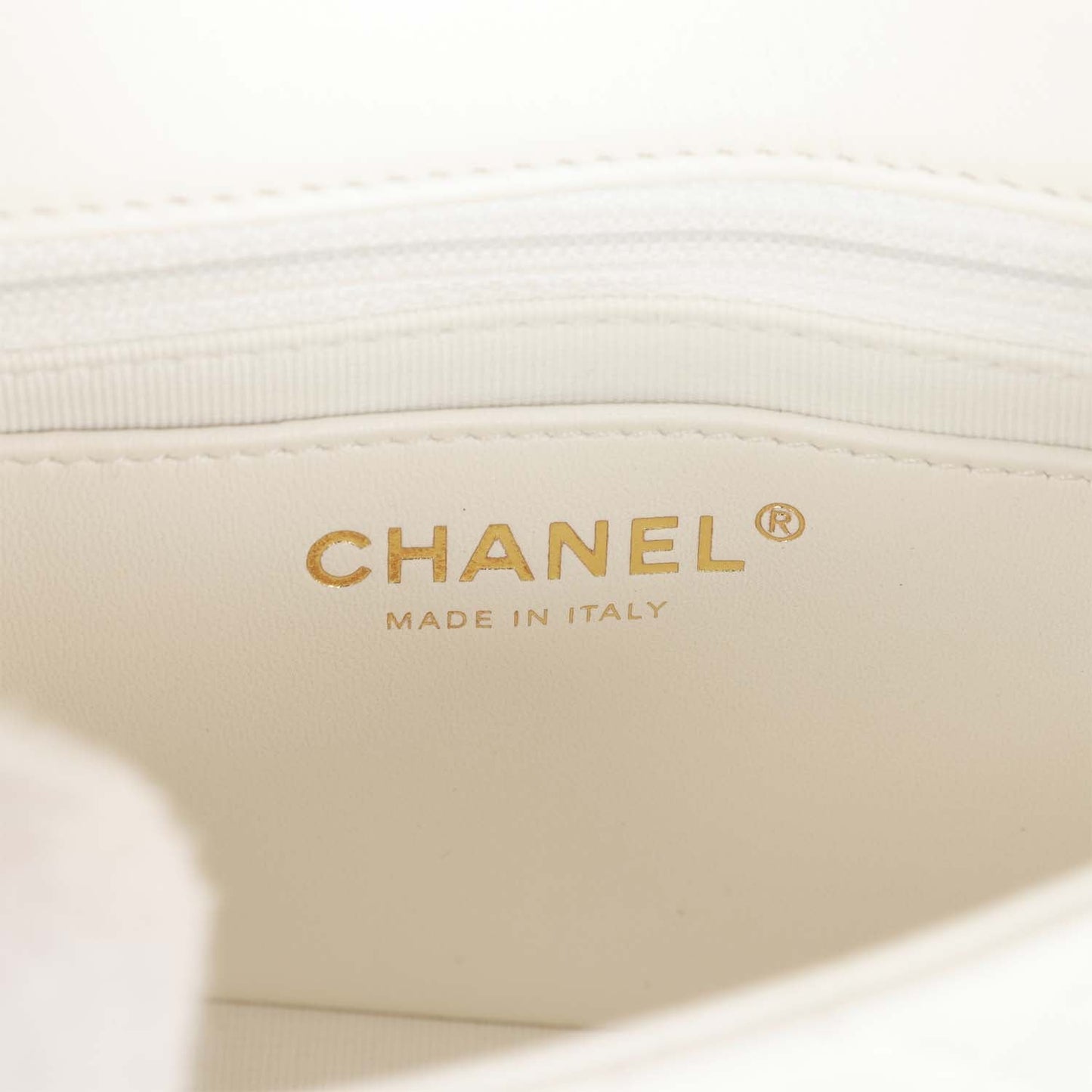 Chanel Sweet Mini Square Flap Bag White Lambskin Light Gold Hardware