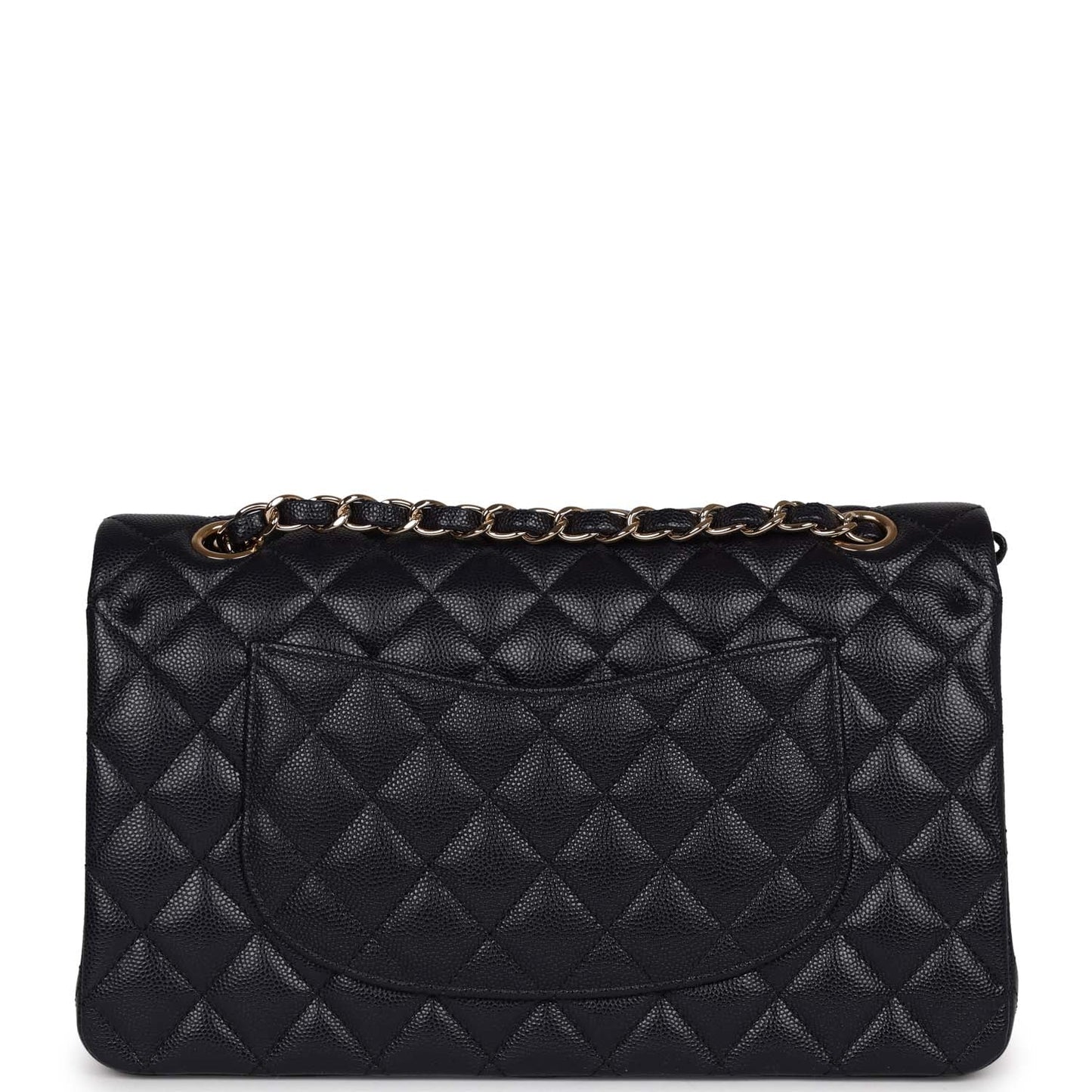 Chanel Medium Classic Double Flap Bag Navy Caviar Light Gold Hardware