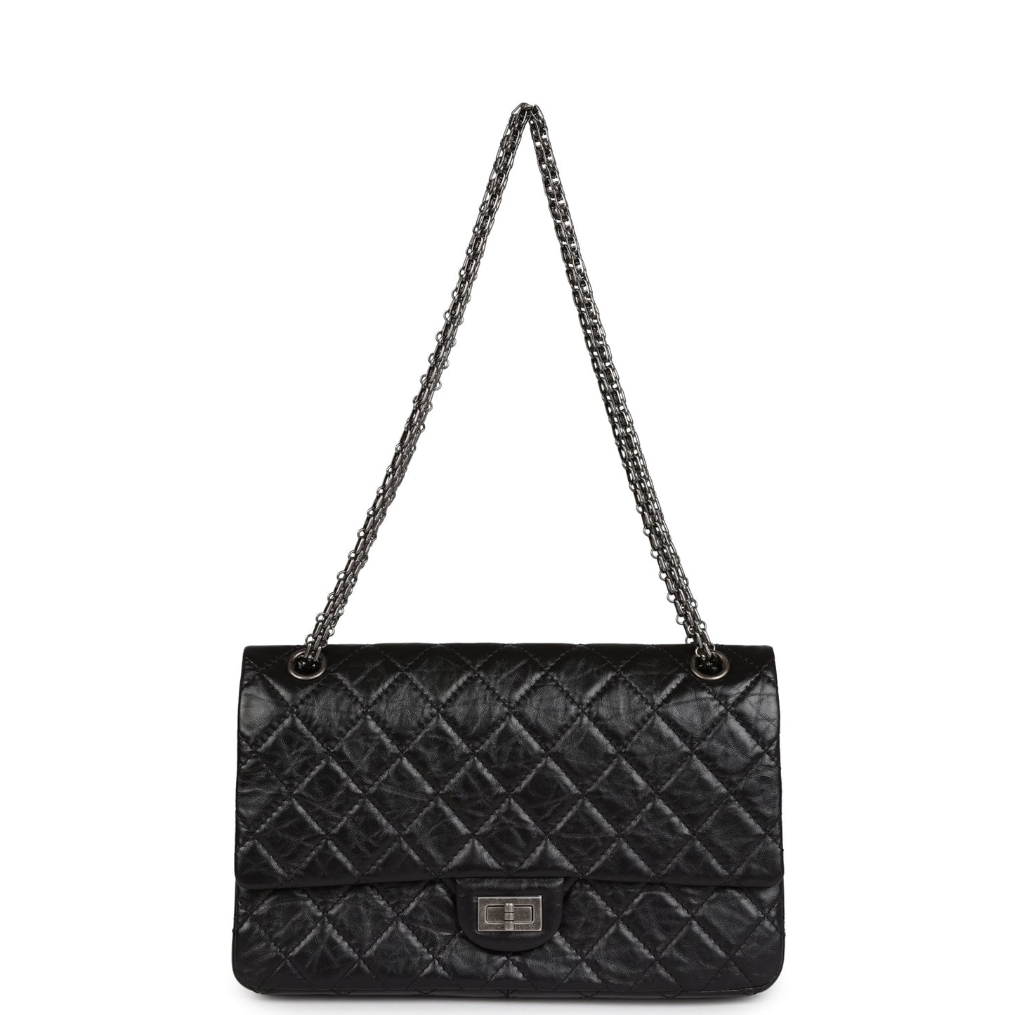 Chanel Medium Reissue 226 2.55 Flap Black Aged Calfskin Ruthenium Hardware