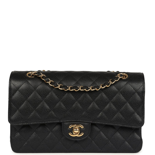 Chanel Medium Classic Double Flap Black Caviar Gold Hardware