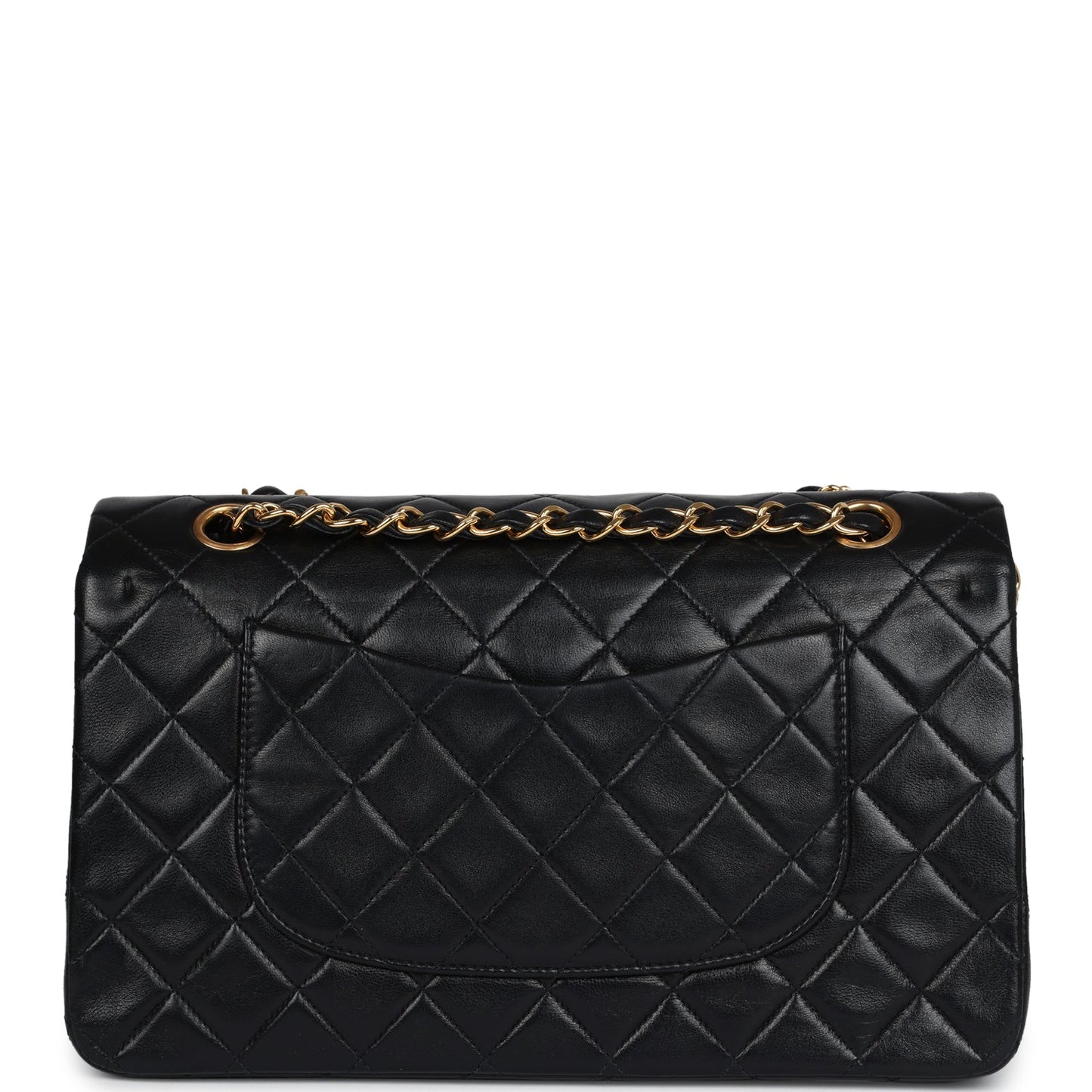 Vintage Chanel Medium Classic Double Flap Black Lambskin Gold Hardware