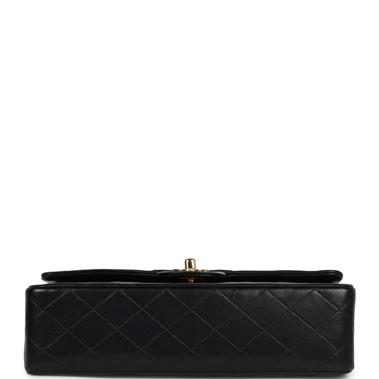 Vintage Chanel Medium Classic Double Flap Black Lambskin Gold Hardware