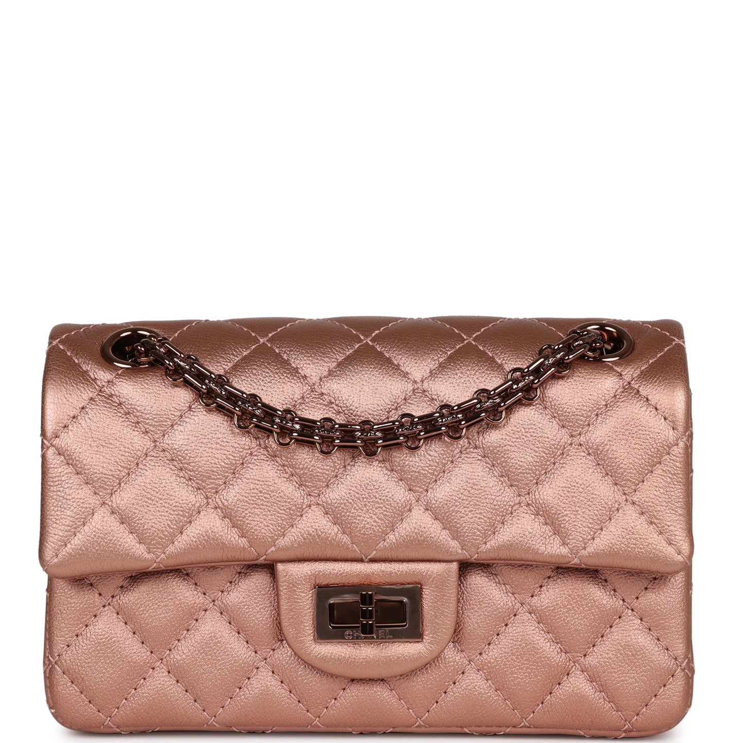 Chanel Mini Reissue 224 2.55 Flap Rose Gold Calfskin Rose Gold Hardware