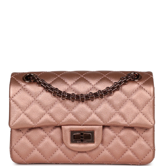 Chanel Mini Reissue 224 2.55 Flap Rose Gold Calfskin Rose Gold Hardware