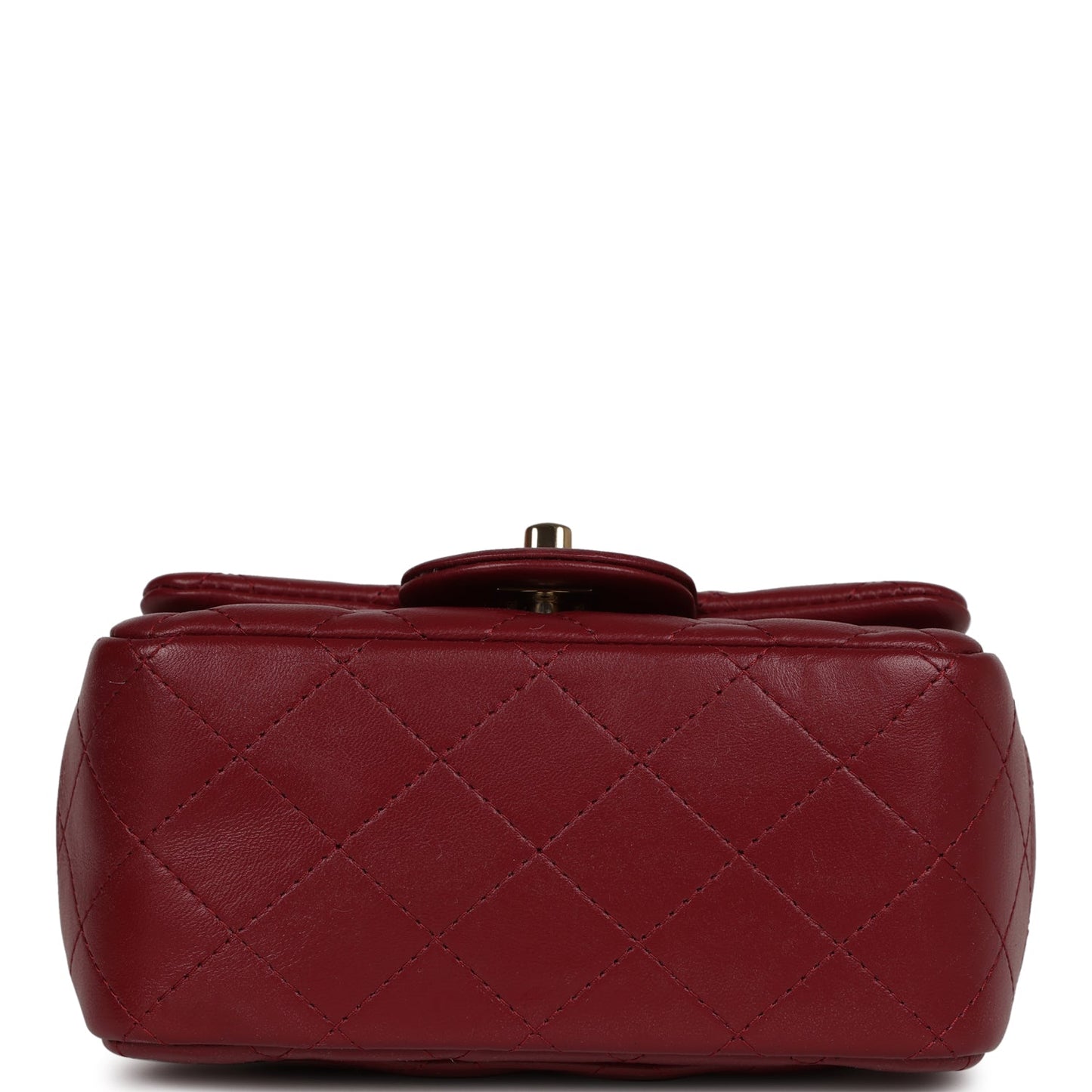 Chanel Mini Classic Square Flap Burgundy Lambskin Gold Hardware