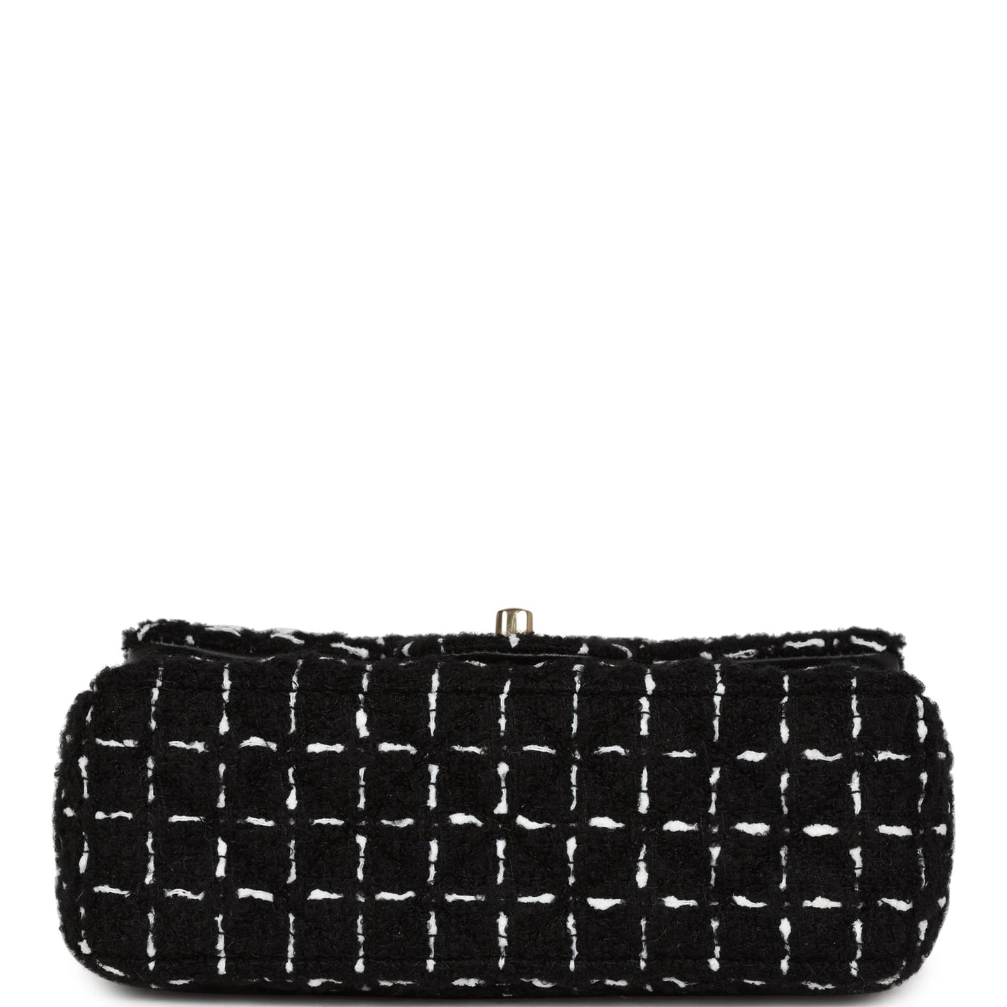 Chanel Mini Classic Rectangular Flap Black and White Tweed Gold Hardware