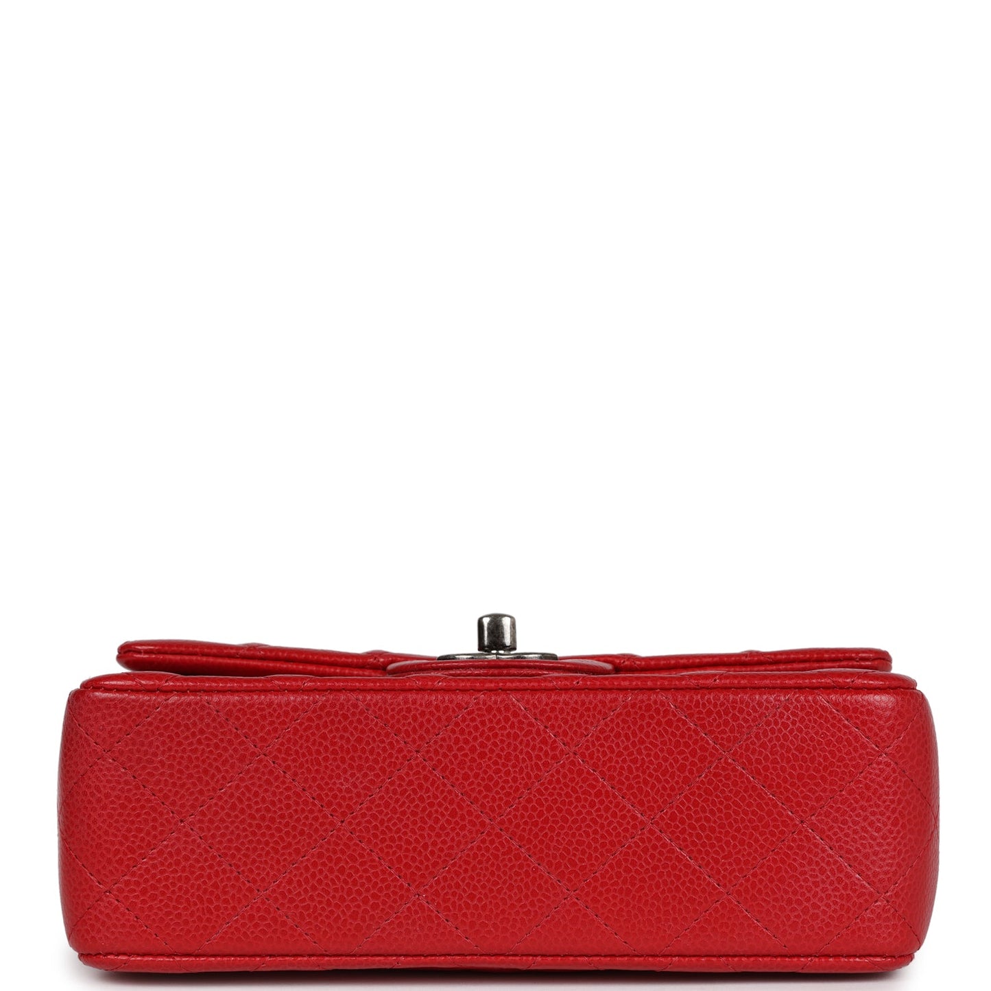 Chanel Mini Rectangular Flap Red Caviar Ruthenium Hardware