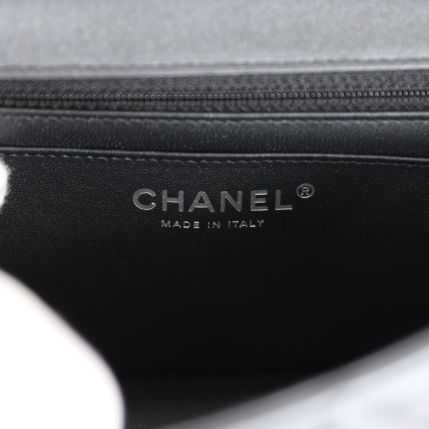Chanel Mini Rectangular Flap So Black Iridescent Lambskin Black Hardware