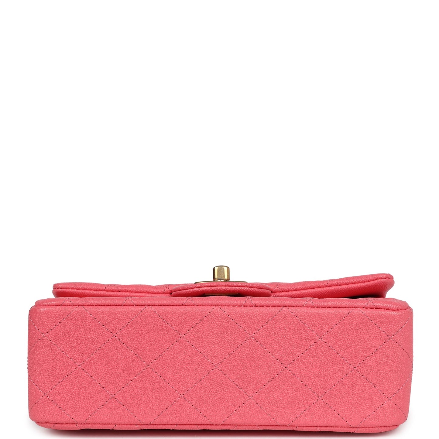 Chanel Mini Rectangular Flap with Top Handle Hot Pink Caviar Antique Gold Hardware