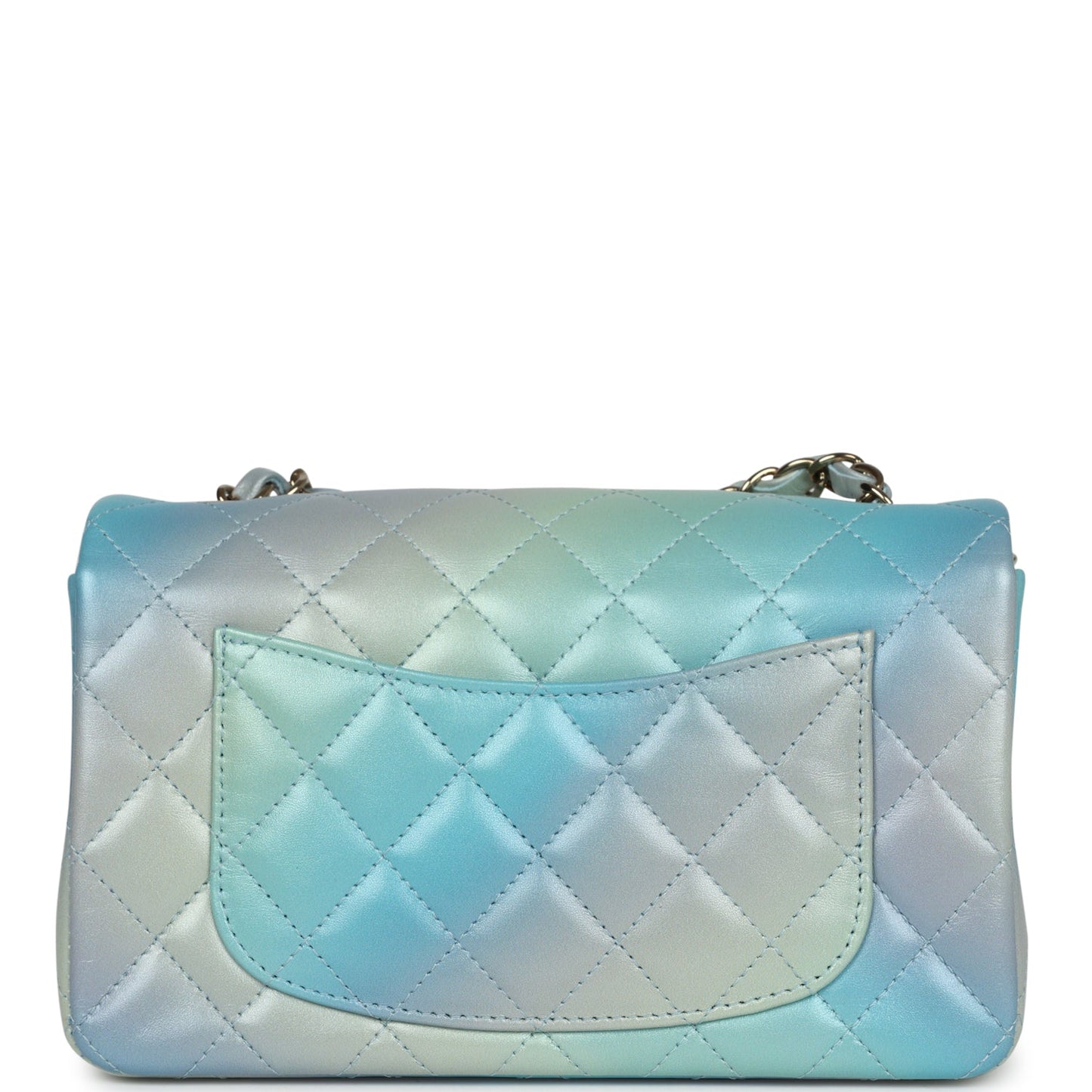 Chanel Mini Rectangular Flap Bag Iridescent Ombre Lambskin Light Gold Hardware
