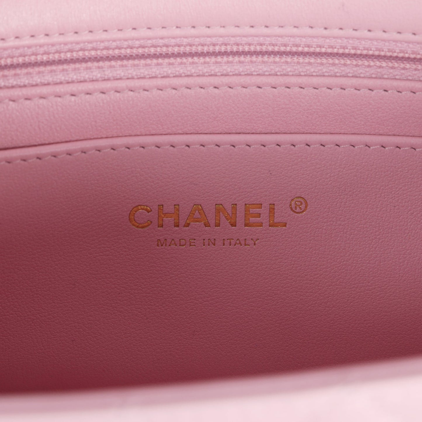 Chanel Mini Rectangular Flap Light Pink Lambskin Light Gold Hardware