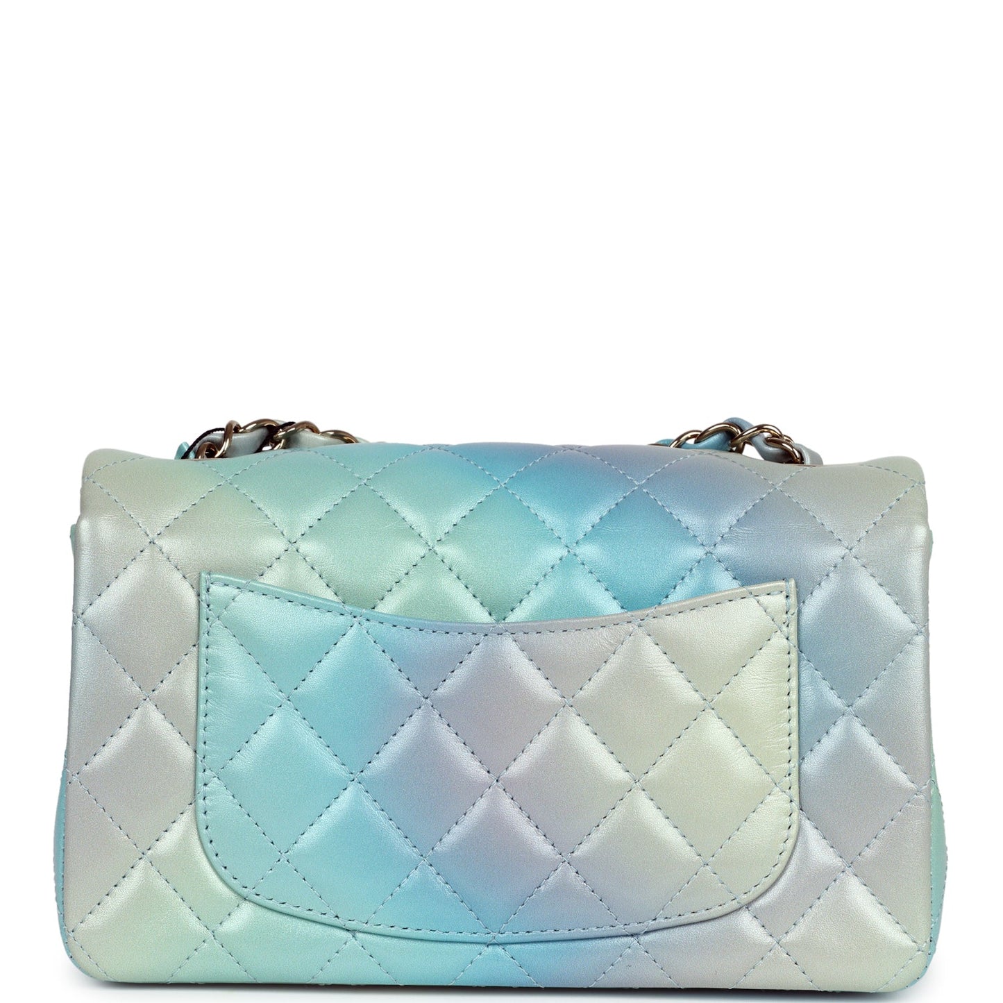 Chanel Mini Rectangular Flap Bag Iridescent Ombre Lambskin Light Gold Hardware