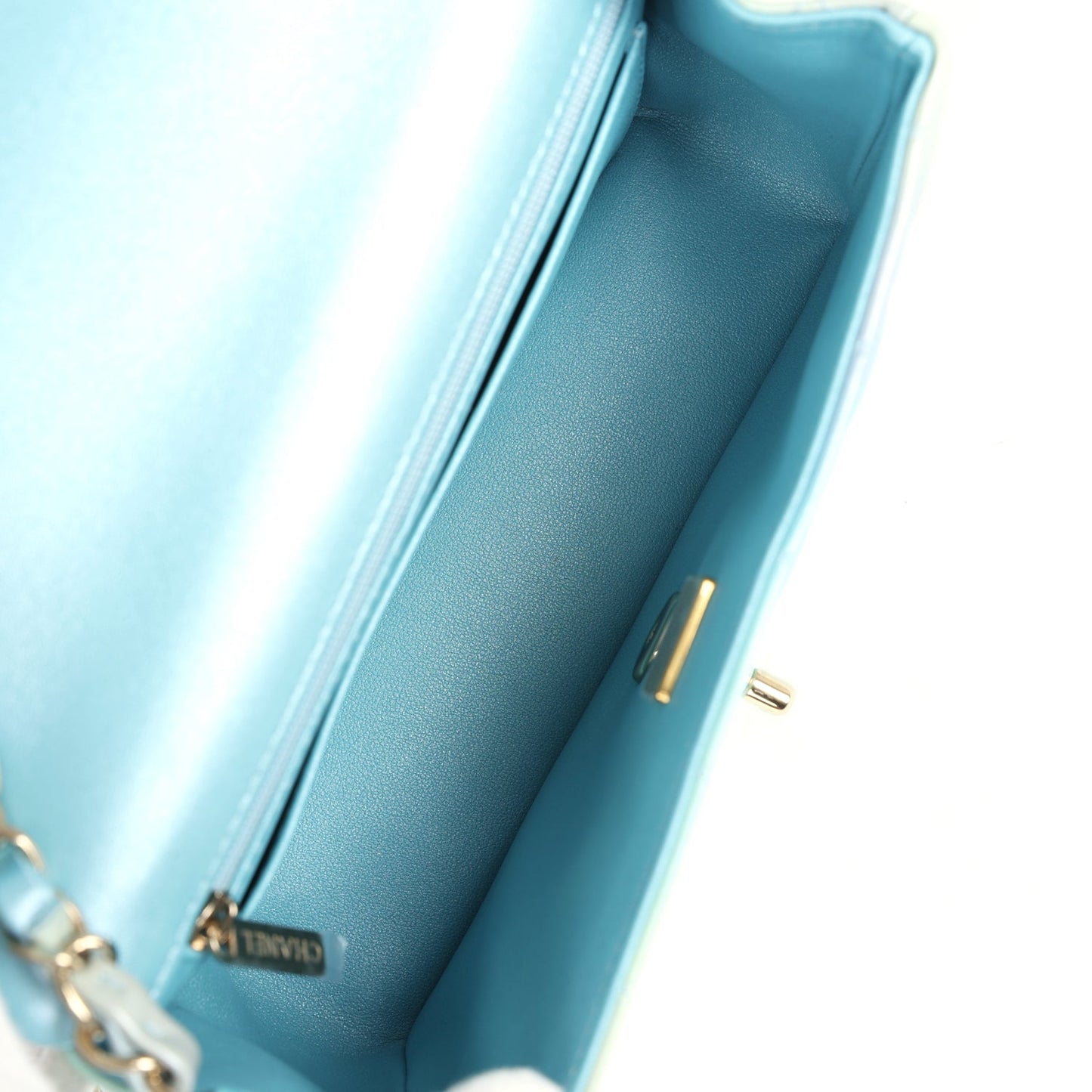 Chanel Mini Rectangular Flap Bag Iridescent Ombre Lambskin Light Gold Hardware
