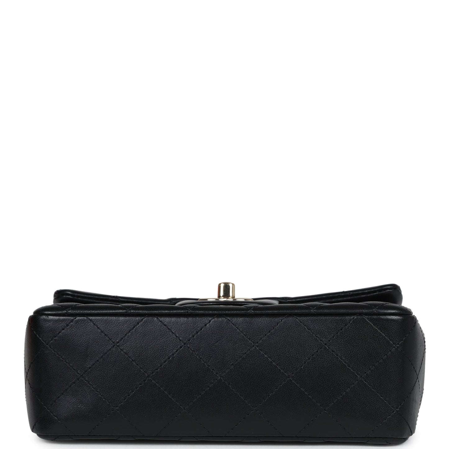 Chanel Mini Rectangular Flap Black Lambskin Light Gold Hardware