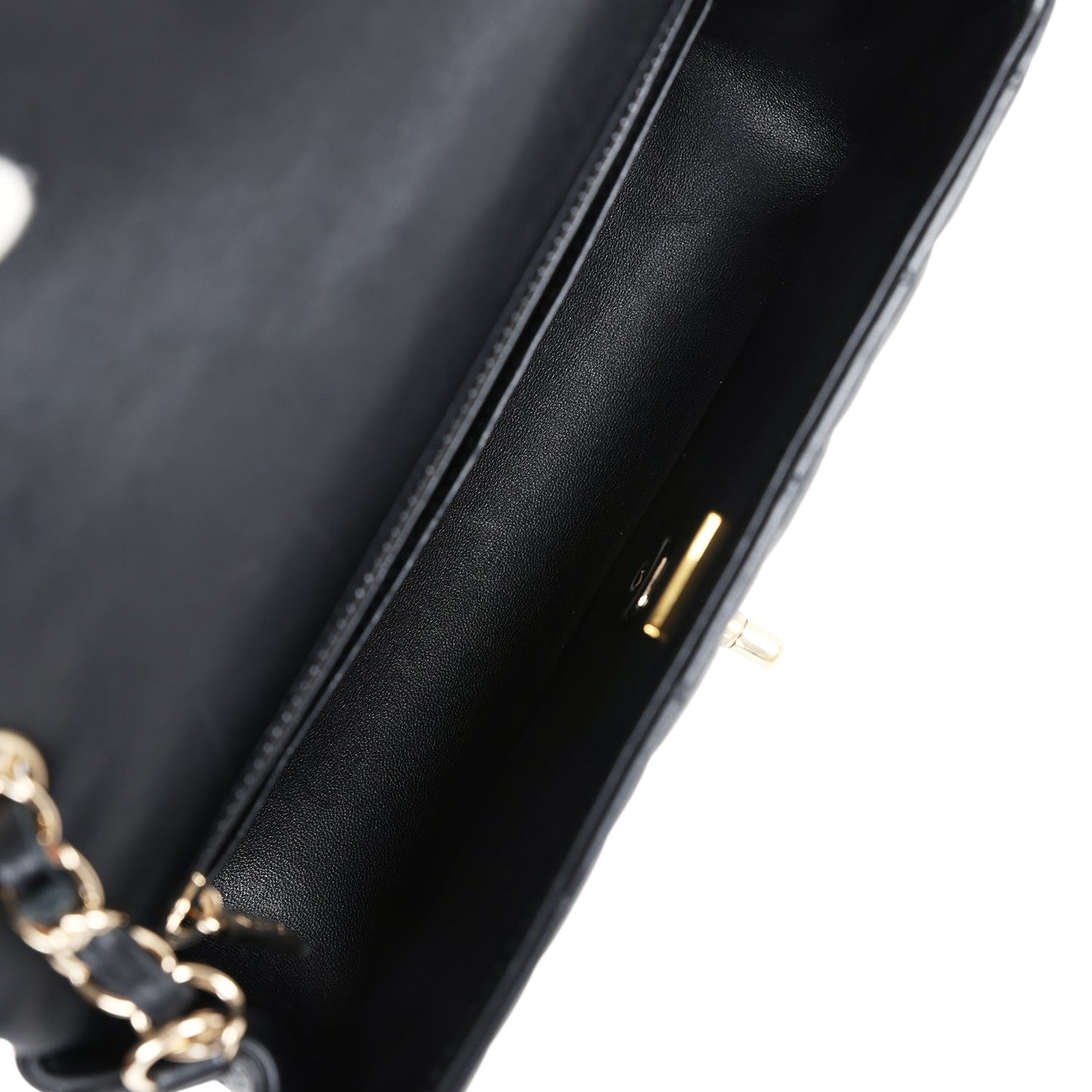 Chanel Mini Rectangular Flap Black Lambskin Light Gold Hardware