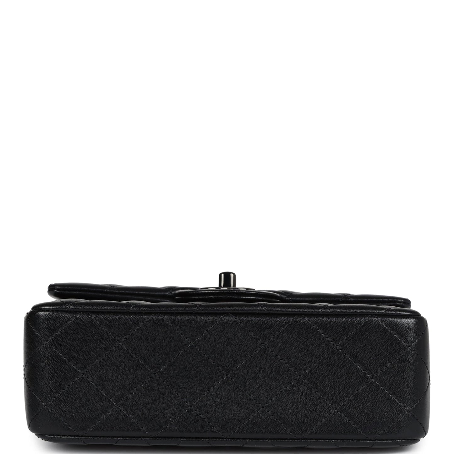 Chanel Mini Rectangular Top Handle Flap Bag So Black Lambskin Black Hardware