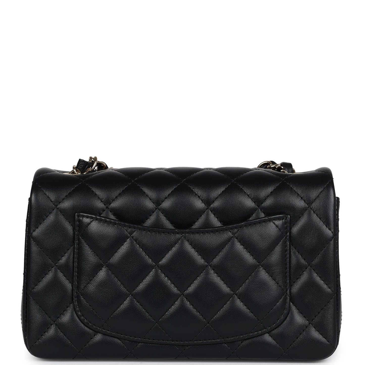 Chanel Mini Classic Rectangular Flap Bag Black Lambskin Light Gold Hardware