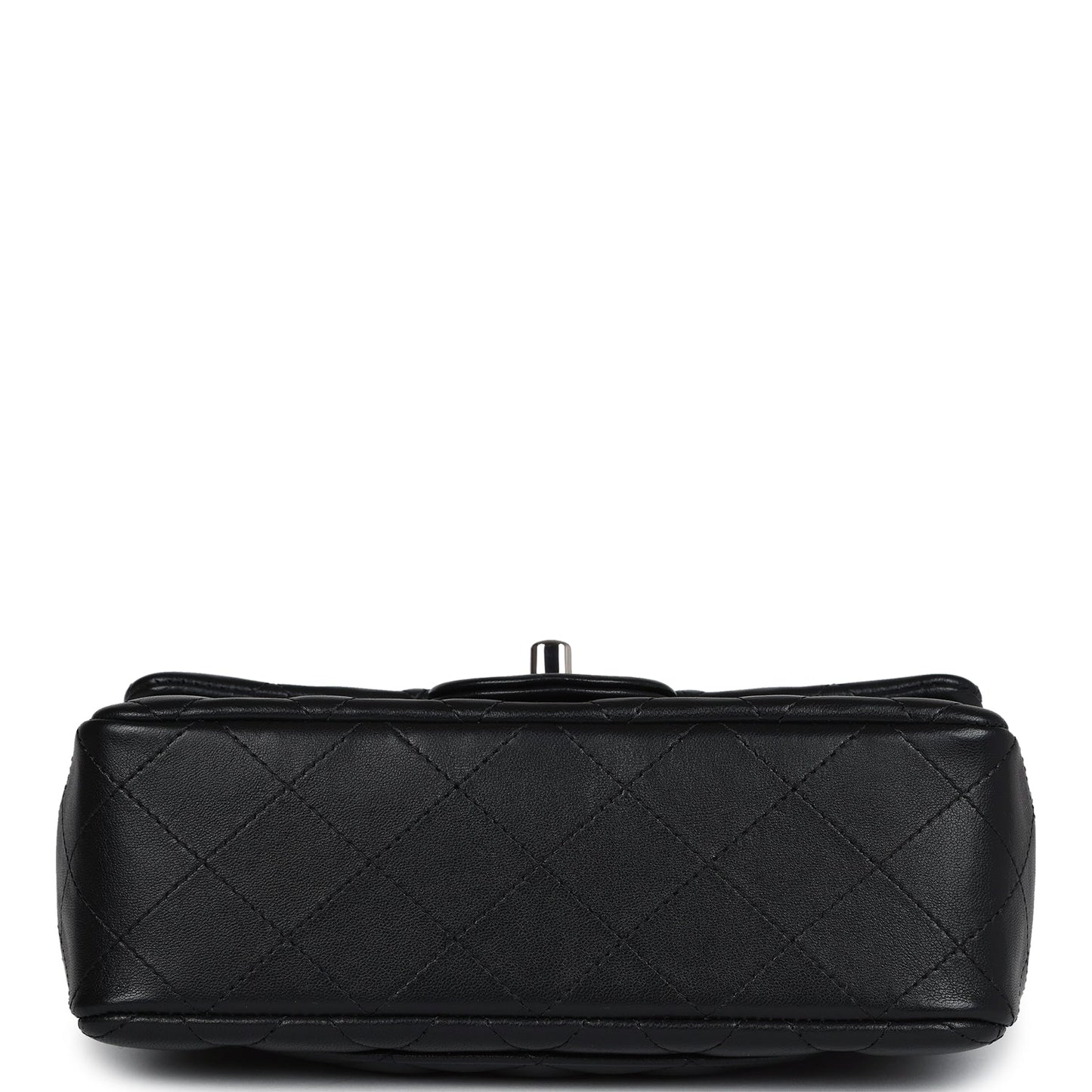 Chanel Mini Classic Rectangular Flap Bag Black Lambskin Silver Hardware