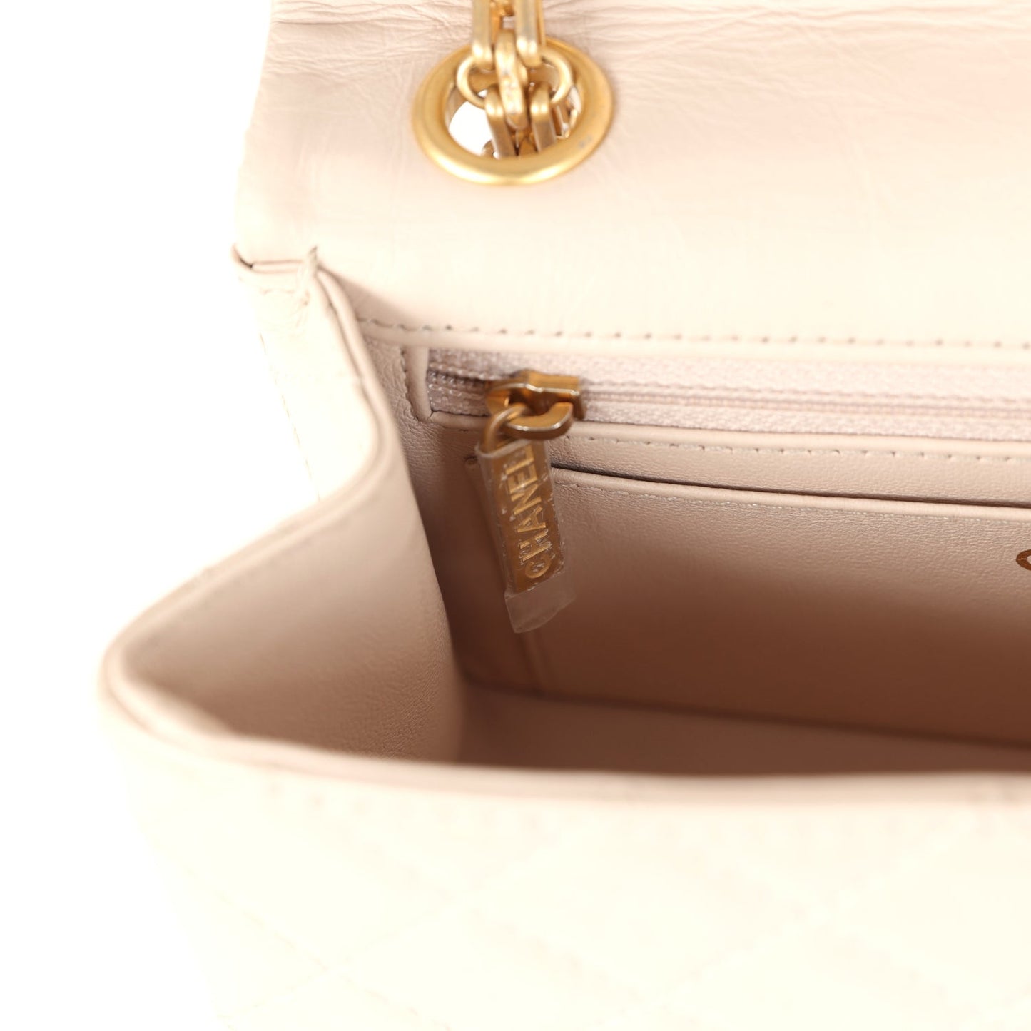 Chanel Mini Reissue 224 2.55 Flap Bag Beige Aged Calfskin Antique Gold Hardware