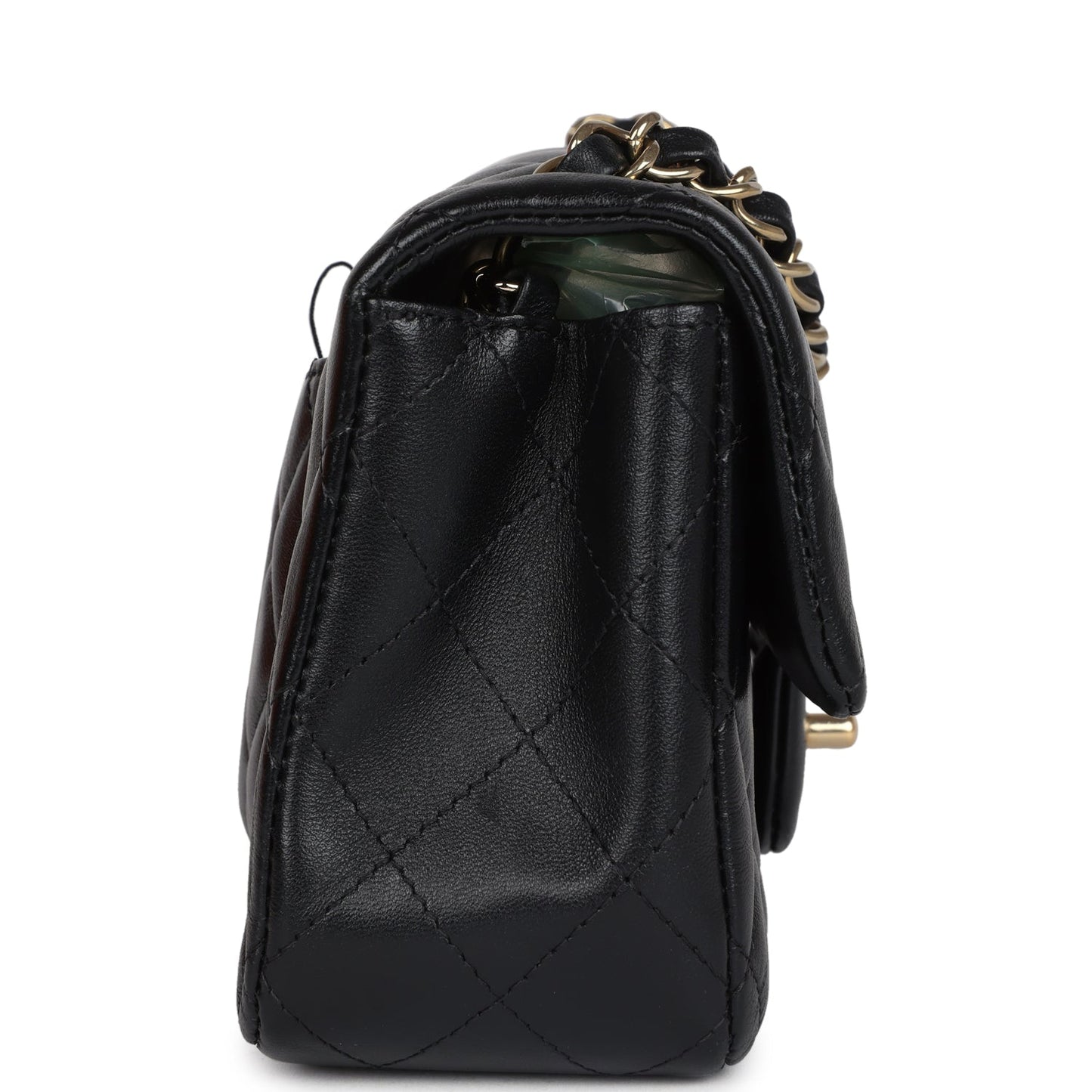 Chanel Mini Rectangular Flap Bag Black Lambskin Gold Hardware
