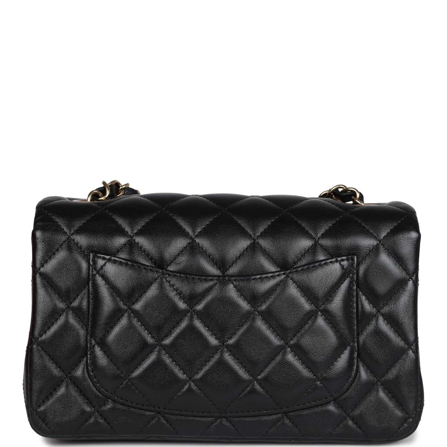 Chanel Mini Rectangular Flap Bag Black Lambskin Gold Hardware