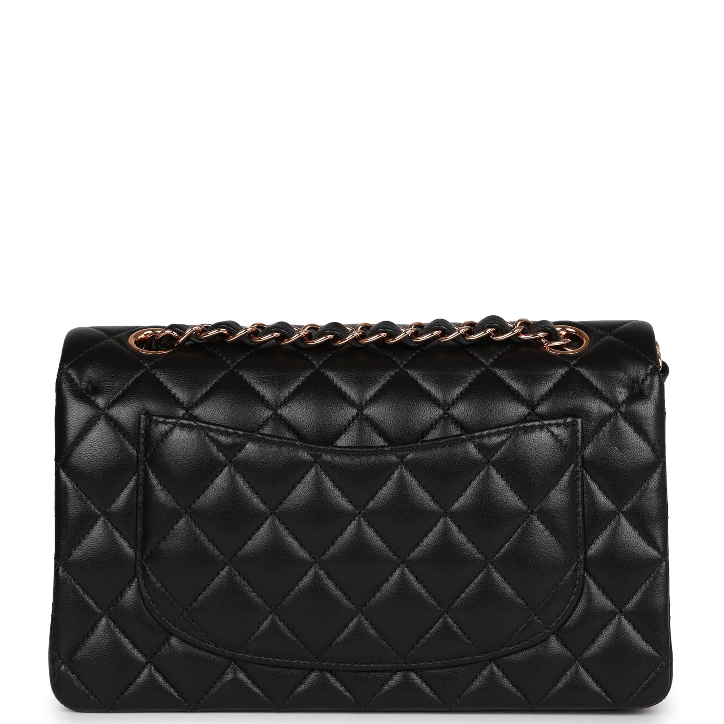 Chanel Small Classic Double Flap Bag Black Lambskin Rose Gold Hardware