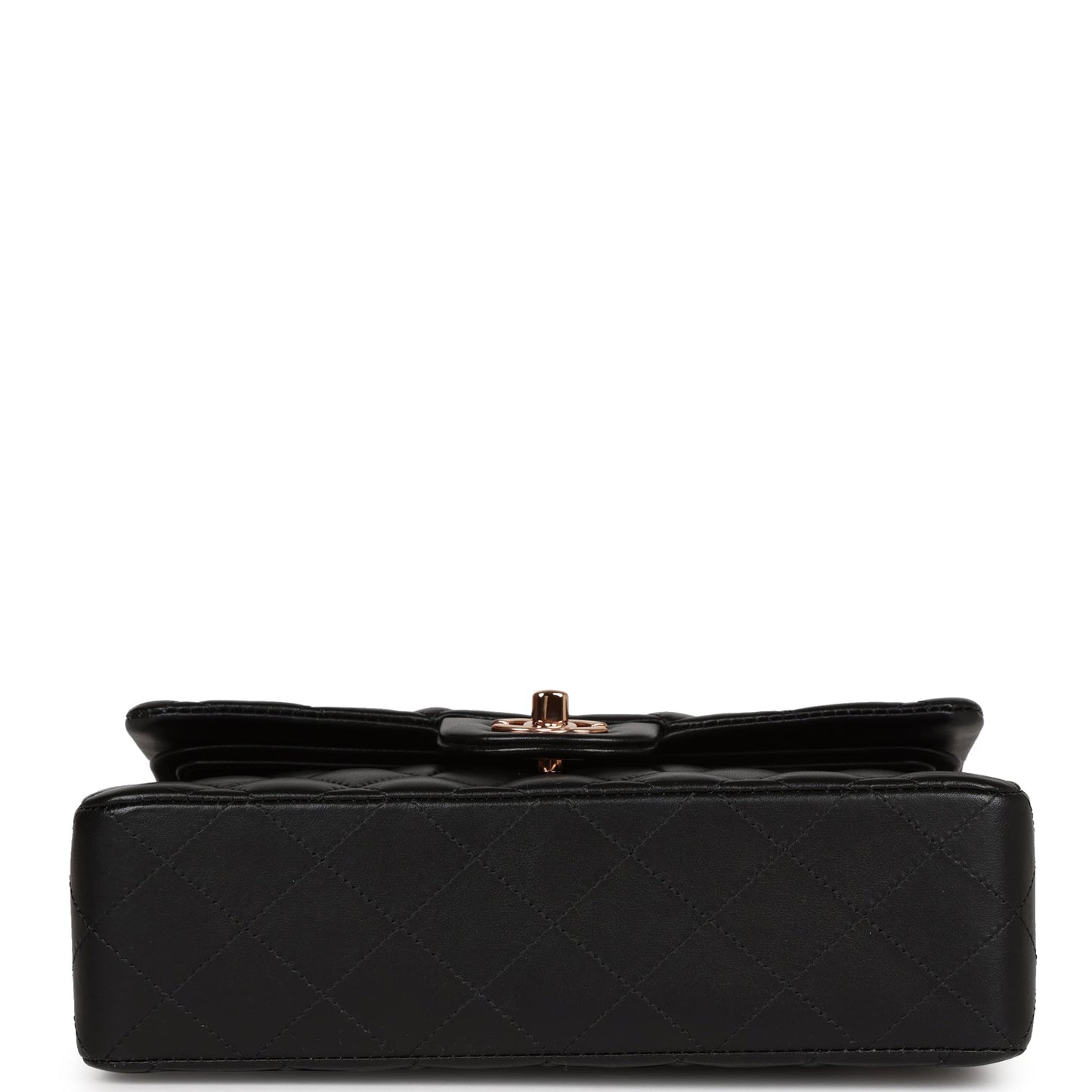 Chanel Small Classic Double Flap Bag Black Lambskin Rose Gold Hardware