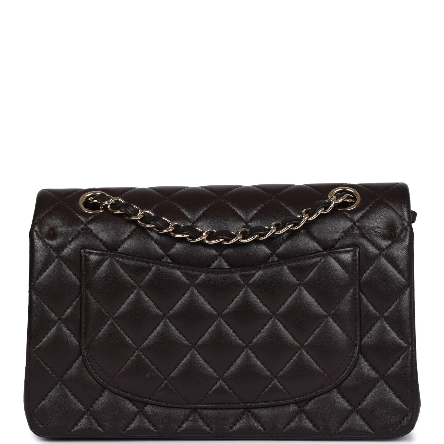 Chanel Small Classic Double Flap Bag Brown Lambskin Light Gold Hardware