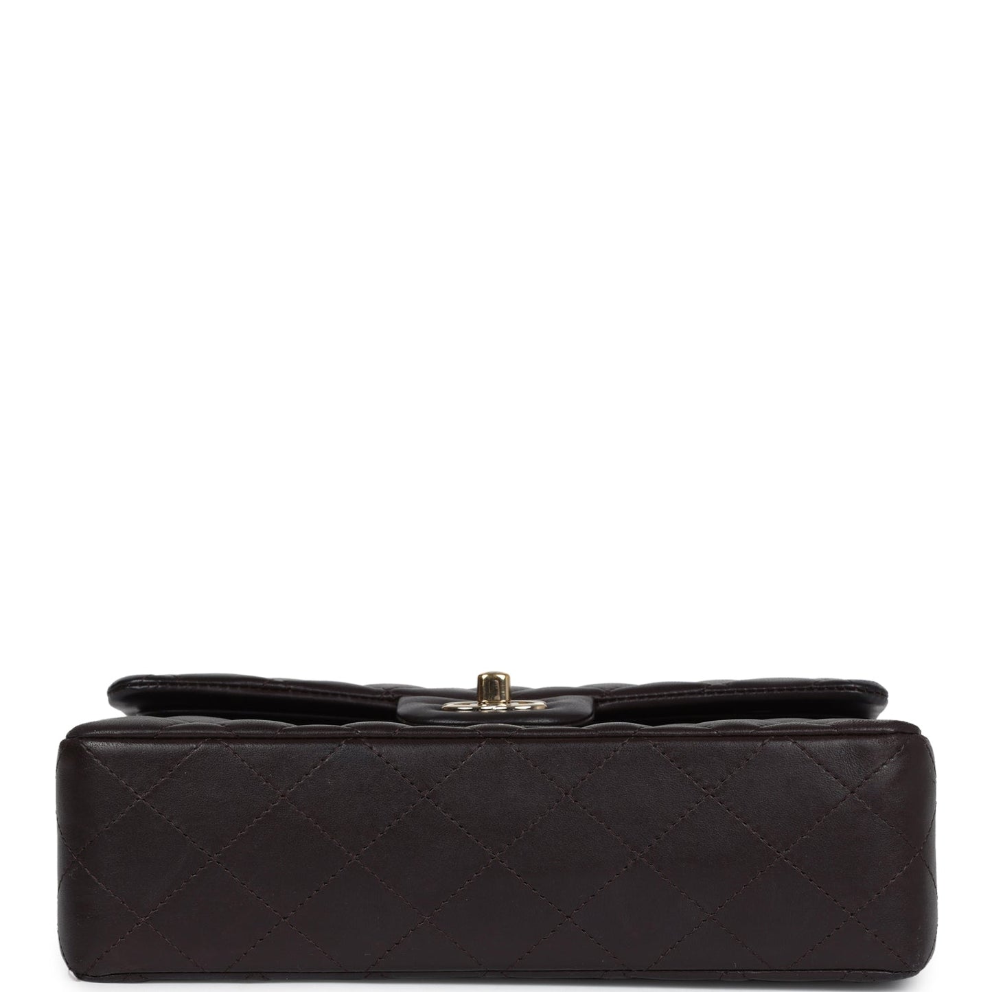 Chanel Small Classic Double Flap Bag Brown Lambskin Light Gold Hardware