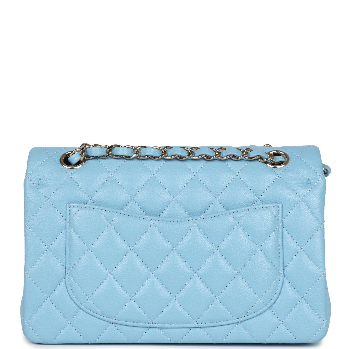 Chanel Small Classic Double Flap Bag Light Blue Caviar Light Gold Hardware