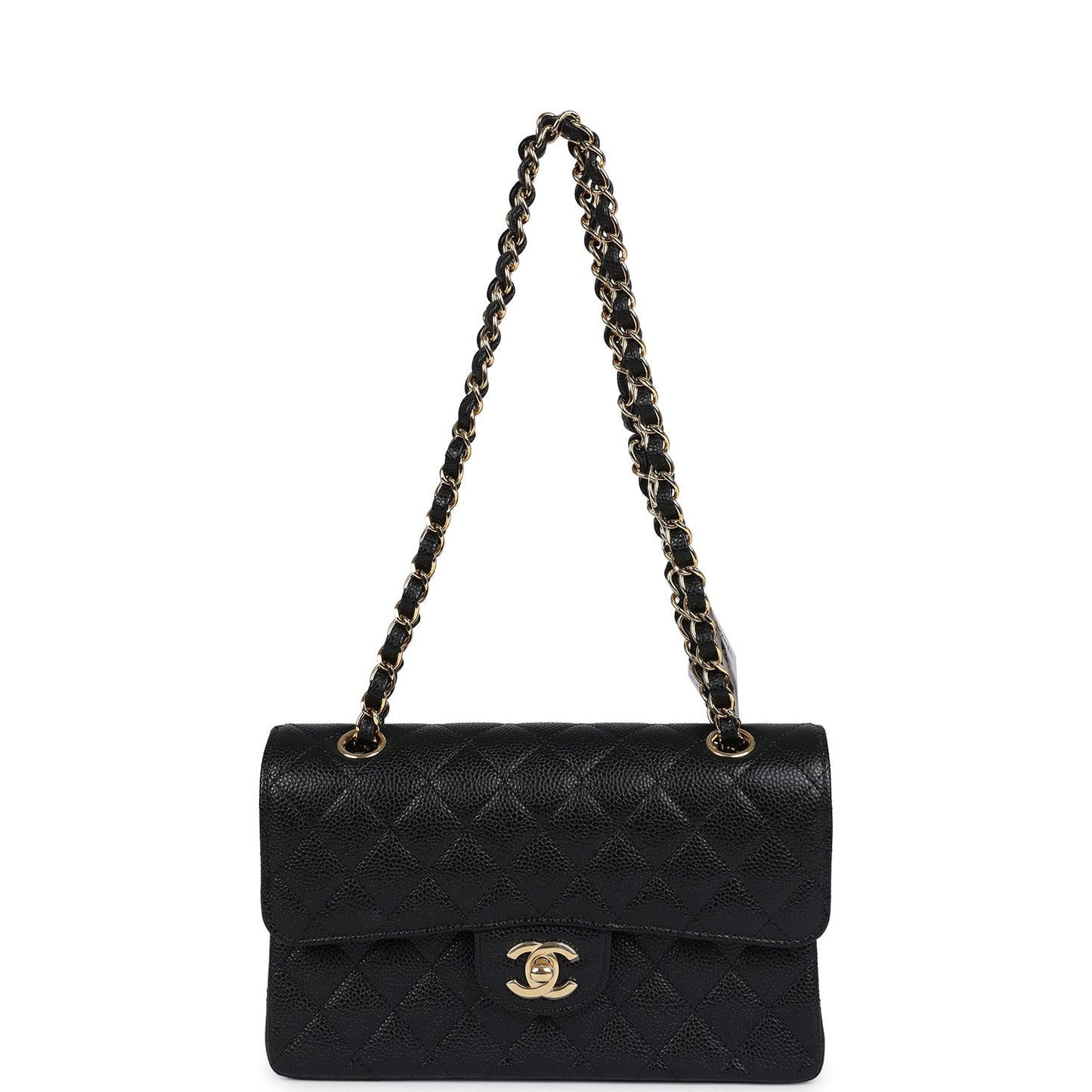Chanel Small Classic Double Flap Bag Black Caviar Gold Hardware