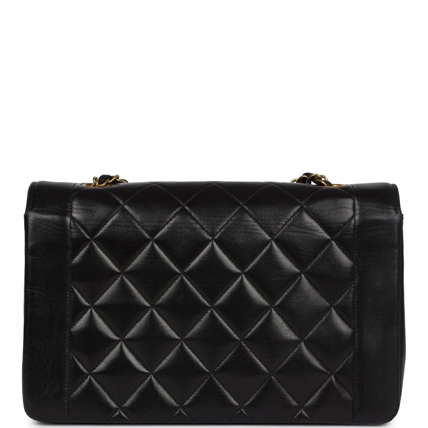Vintage Chanel Small Diana Flap Bag Black Lambskin Gold Hardware
