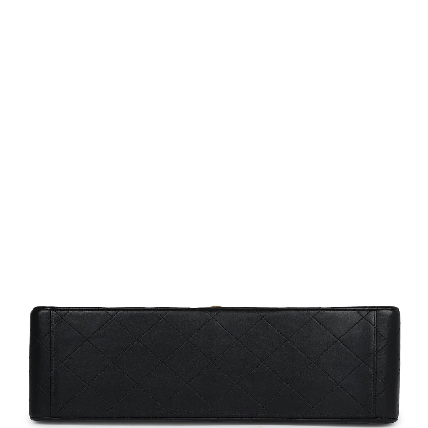 Vintage Chanel XL Jumbo Maxi Flap Bag Black Lambskin Gold Hardware