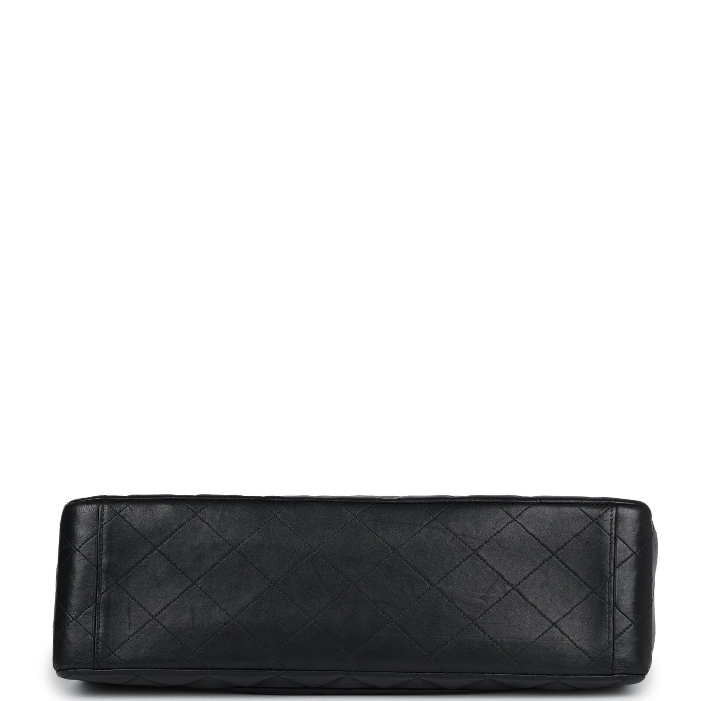 Vintage Chanel XL Jumbo Maxi Flap Bag Black Lambskin Gold Hardware
