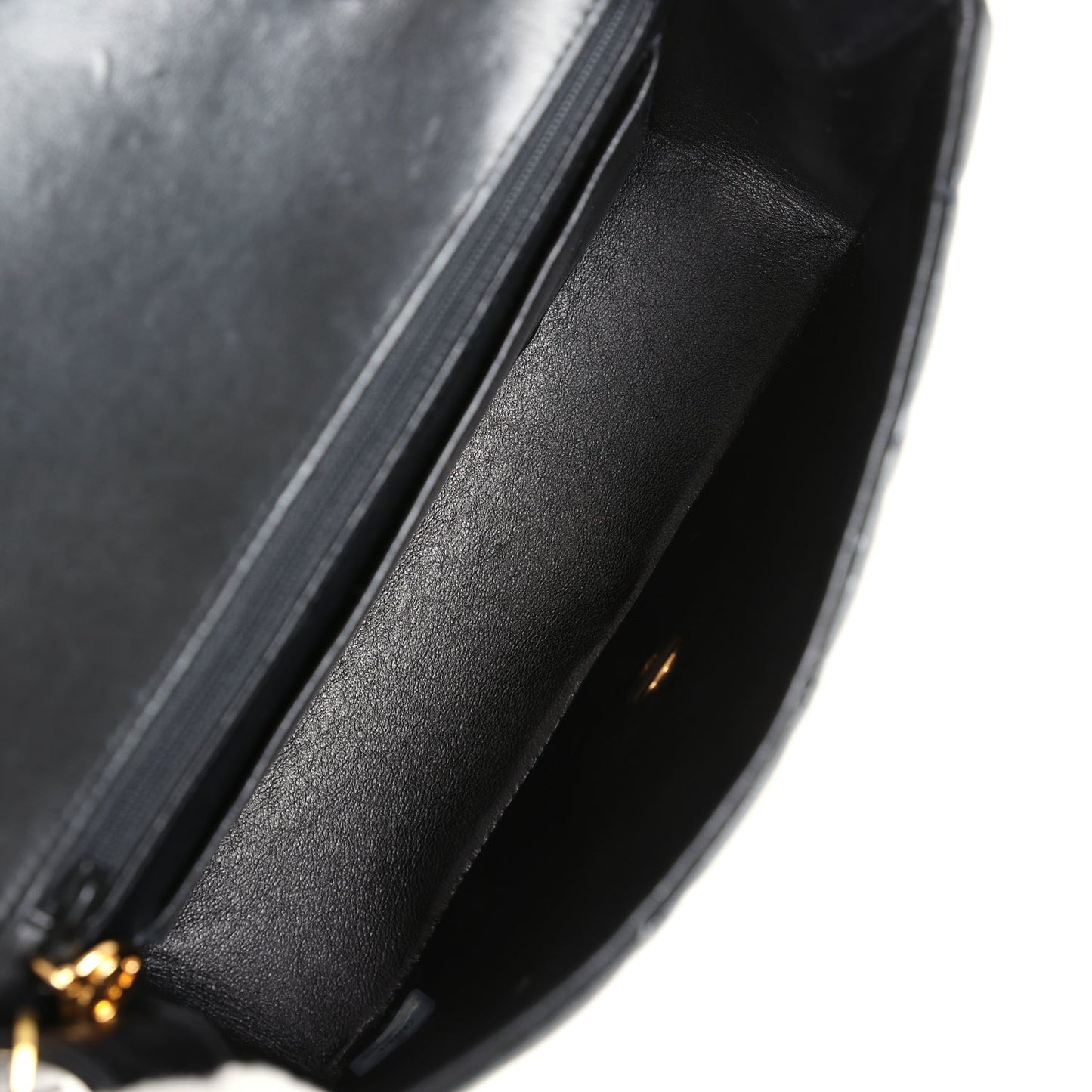 Vintage Chanel Small Diana Flap Bag Black Lambskin Gold Hardware