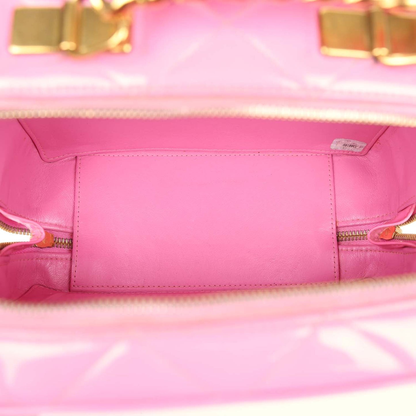 Vintage Chanel Lunchbox Vanity Bag Pink Patent Gold Hardware